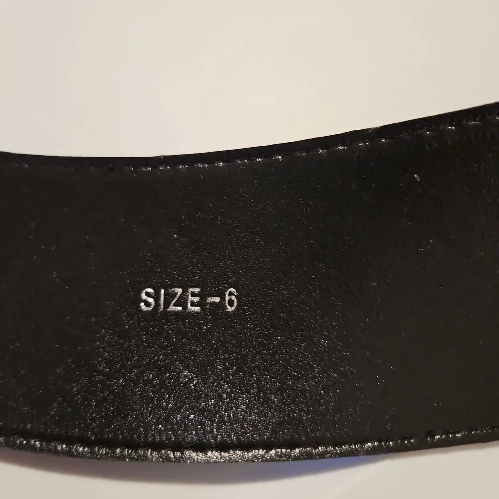 Wide Black Faux Patent Leather Belt waist 30